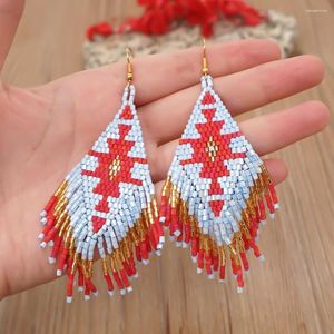 Dangle Ohrringe yastyt Perlen für Frauen einheimischer Stil ethnischer Miyuki Samen Perlen Ohrring Fransen Quasten Ohrring Schmuck Femme