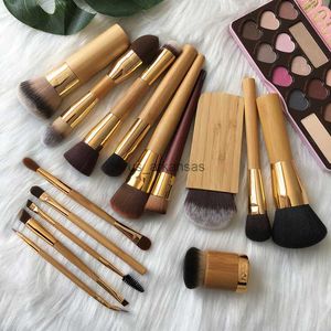 Makeup Brushes Natural Bamboo Makeup Brushes Whole Set Pro Powder Blusher Sculpting Eyeshadow Smudge Highlighter Eyebrow Make Up Brush Tools HKD230821