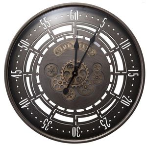 Relógios de parede RETRO American Style American Large Relógio Vintage Metal Arte Industrial Iron Equipamento Criativo Bar sala de estar assistir Horloge Gift