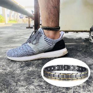 Неклеты Vinterly Health Energy Magnetic Anklet Chain Link Стильная черно -золотая цветная панк из нержавеющей стали для мужчин женщин 230820