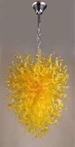 Żyrandol wejściowy Nowoczesny żółty szklany szklany jadalnia Światło z sufitem wiszącym schodowym wisiork