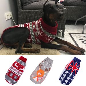 Dog Apparel Classic Deer Print Big Dog Sweter dla MDIUM DUŻE psy Zimowe ubrania dla zwierząt domowych do greyhound labrador pullover Mascotas Costume 230821