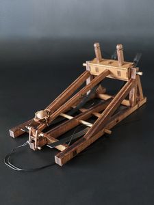 Transformation toys Robots Horizontal Mangonel DaVinci Medieval Elastic Ancient Chariot Assembled Wooden DIY Model Toy Gift house decoration 230818