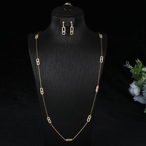 Earrings Necklace Trendy Dainty Choker Earring Ring Sets Stackable Long Necklalce For Women Dubai jewelry Gift Pendientes Mujer Moda HXS005 230818