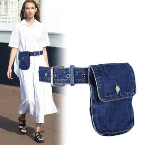 Midjeväskor midjeväska kvinnor Fanny Pack midja bälte påse Justerbart denim bälte kvinnlig midjepaket telefonpåse bum väskor höftpaket 230820