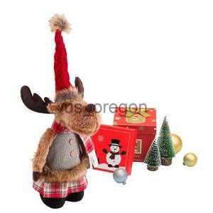 Other Home Decor Christmas Plush Standing Plush Moose With Spring Legs Elk Stuffed For Christmas Decorations Animal Ornament Toy Gift For Kids Bo x0821