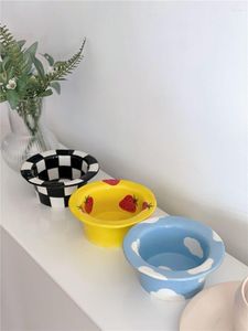 Bowls Cute Blue Sky And White Cloud Hat Bowl Ins Wind Ceramic Salad Household Rice Soup