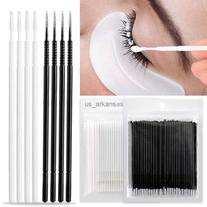 Escovas de maquiagem 100pcs Micro escovas de cabeça longa Microbrush Aplicadores de maquiagem de maquiagem Extensões de cílios de cola de cola de cola de cola de cola HKD230821