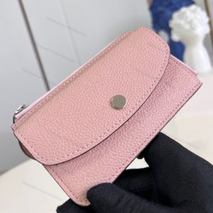 9A Fashion Card Holder Wallet Mini Rectoverso Zipper Wallet Coin Purse Chain Perforated Soft Perforated Leather Hook Fastening 81287 with Original Box L266