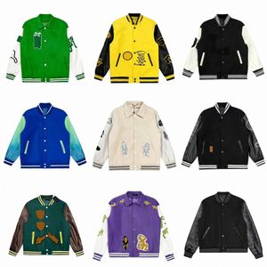 Mensjackor Baseball Varsity Jacket Lettering Ing Brodery Autumn and Winter Men Loose kausal outwear rockar