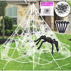 Andra evenemangsfest levererar hallowmas plysch spindel simulering skrämmande rolig dekoration triangel webbgård utomhus egendom för hus 230818