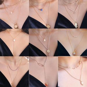 Подвесные ожерелья 2023 натуральный жемчужный мультислойный женский ожерелье Sunmmer Shell Shell Metal Tag Dewelry Jewelry