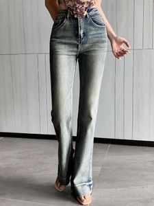 Women's Jeans OFFICE LADY FOR WOMEN Y2K CACUAL HIGHT-WAISTED SLIM MICRO-FLARED JEANS- FORGUNROSES