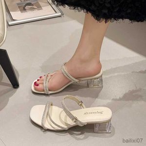 Sandals 2023 Summer High Heel Women's Sandals Fashion Strappy Design Princess Girls Shoes Size Size R230821