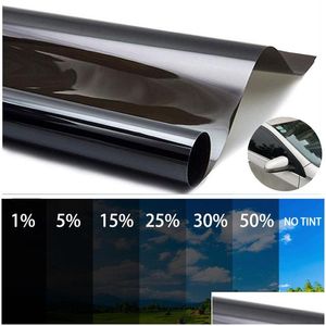 Słońce w samochodzie 300x50 cm Czarne okno odcień do filmu Glass 5% -50% zabarwienie rolki do domu Solar UV Protector Sticker Dowód dostawa telefoniczna MOT DHJC9