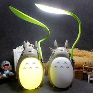 Nyhetsartiklar Creative Night Lights LED Cartoon Totoro Shape Lamp USB Raddningsbara Läsbord Desk lampor för barn Gift Hemdekor Novelty 230821