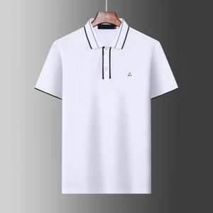 2024 Italien Polotskjorta Fashion Men Polo Shirts Kort ärmar Casual Cotton T-Shirts Högkvalitativ Casuetter Down Collar Topsvarious Colors tillgänglig Storlek M-3XL