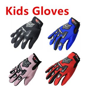 Five Fingers Gloves Kids Summer Full Finger Motorcycle Gloves Child Moto Luvas Motocross Leather Motorbike Guantes Children Racing Glove 230821