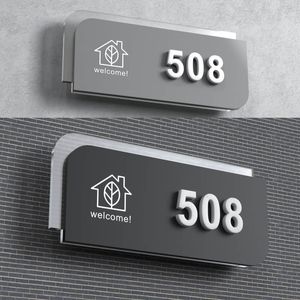 Decorações de jardim sinais de porta de acrílico personalizados placas de portas autoadesivas Números de casa personalizados Placas de endereço Números de placas de porta 20x9cm Sinal 230818