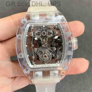 RM056 SUPERCLONE ACTION TOURBILLON EUR LUXURY MENS MEACICS 시계 패션 트렌드 RM056 완전 자동 기계식 시계 할로우 트러블 론 눈 유리 테이프 AQBB 1T