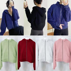 LU-068 Yoga Giysileri Tüplü Yarım Zip Hoody Dış Çınlama Kazak Salyaç Giysileri Kadınlar Üstler Egzersiz Fitness Gevşek Kalın Yoga Ceketleri Egzersiz