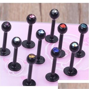 Labret Lip Piercing Jewelry 16 GA Labret com Bolas de Five-GEM CORPOS DE MISCURAÇÃO DO CORPO DE ANELO 2RVXJ DROP OTZIL