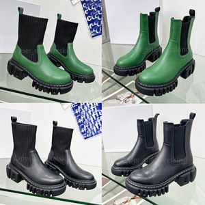 Women Boots Designer Sock Boots print triple Black Green Paris luxurys high sock boot fashion womens sneakers booties size 35-41 With Box