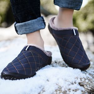 Slippers Cotton Slippers Men Winter Outdoor Men Shoes WaterProof Cold-Proof Casual Shoes Men Plush Warm Man Footwear Big Size 39-48 # 230820