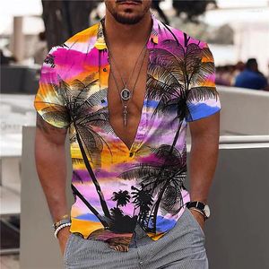 Herren lässige Hemden 2023 Loose Cotton atmable Hawaiian Shirt Party Strand Modearm Kurzhilfe
