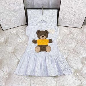 Curto verão crianças meninas manga fofa desenho animado casual urso redond round pescoço vestido princesa saia infantil skirt187s