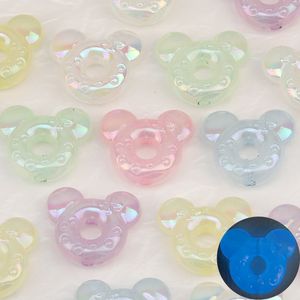 Acrylic Plastic Lucite Cordial Design 100Pcs 27*32MM Jewelry Findings Components/Acrylic Bead/Luminous Aurora Effect/Mouse Shape/DIY Beads/Hand Made 230820