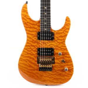 E S P Custom Shop Mirage Quilt Maple Body Amber Electric Guitar come lo stesso delle immagini