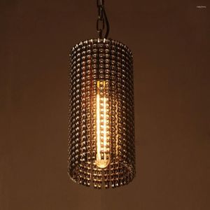 Lampy wiszące rustykalne światła przemysłowe Vintage Lampa zawiesina luminaire łańcuch rowerowy wiszący światło E27 do wystroju