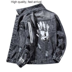 Herrjackor denimjacka Autumn Men's Korean-stil Slim Fit Spring och Autumn Baseball Uniform Trendy Men's Clothing Par Boys Coat J230821