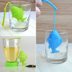 Silikon Balık Şekil Çay Süzgeç Yaratıcı Ev Balıkçılık Çay-Infuser Silika Jel Teas Yalıtım Torbası Filtre Çayware İçme Aksesuarları T9I002425