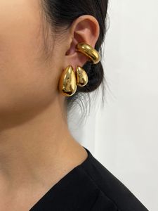 Charm Peri'sbox Chunky 18K Gold Plated Kylie Teardrop Earrings Jewelry Women Large Thick Dome Waterdrop Stud Earrings 230821