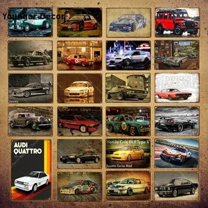 Poster classico Super Racing Poster Cool Sports Car Painting Wall Art Art Metal Plaque per Pub Bar Club soggiorno Decorazioni per la casa Film Automobile Segni di stagno automobilistico 30x20cm W01