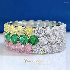 Anelli a grappolo Vinregem 18K White Gold Lab Sapphire Emerald Citrine Gemstone Ring per donne 925 gioielli a fedi nuziali in argento sterling