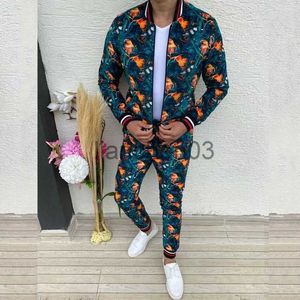 Erkek Trailsits Yeni Trailsuit Erkekler Setleri Beyefendi Ekose Ceket Moda Spor Giyim 3D Baskı 2 Parça Set Erkek Spor Takımını Chandals Man Giysileri J230821