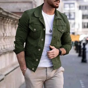 Мужские куртки 2023 Новая мужская джинсовая куртка Slim Fit модные джинсы куртки карманная куртка Men Mensome Spring осень Классик Черно -белое пальто J230821