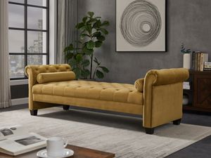 Rectangular Large Sofa Stool,Brown