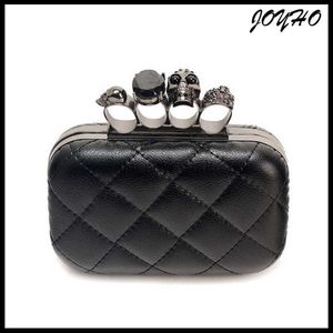 Evening Bags Skull ring woman evening bag vintage plaid woman clutch bag Ladies messenger bags Mini black Luxury party Clutches purse HKD230821