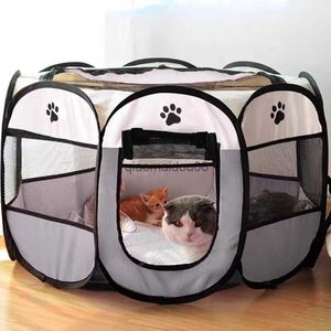 Other Pet Supplies Pet Fence Portable Octagonal Tent Foldable Waterproof Scratch Resistant Kennel Puppy Outdoor Shelter Cages for Dogs Pet Products HKD230821