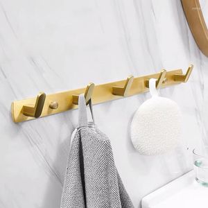 Badtillbehör Set Gold Borsted Robe Hook Coat Hanger Hanger Wall Hooks Badrum Hårdvara Dörr Protabla Enkel att installera 1st