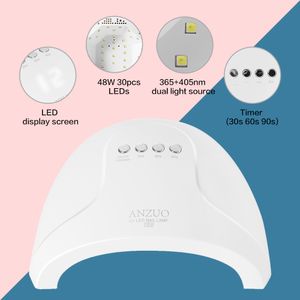 Nagelorter BNG 48W 30S 60S LED Light Nail Dryer Nail Lamps UV LED GEL LAMP DIY Nail Art Machine Justerbar tid SMART SENSOR 230821