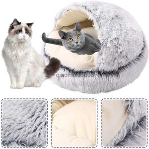 Other Pet Supplies New Warm Dog Bed Cat Mat Round Plush House Sofa Soft Sleeping Pet Basket For Dogs Cats Nest 2 In 1 Pet Bed Pet Cushion Supplies HKD230821