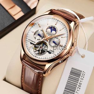 Other wearable devices 2022 LIGE Mens Watches Automatic Mechanical Watch Tourbillon Sport Clock Leather Casual Business Retro Wristwatch Rel s