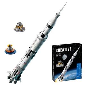 Apollo V 92176 Bina Alanı Roket 21309 Serisi Tuğlalar Çocuklar İçin Eğitim Oyuncakları Noel Noel Hediyeleri 230818
