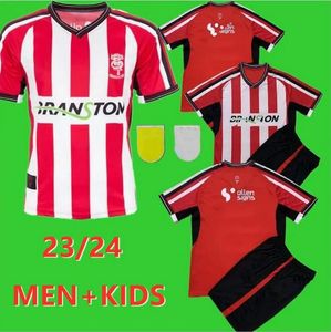 Adult Kids Kit 23 24 Lincoln City Soccer Trikots 2023 24 Home Football Shirt Kit Timothy Ioma Reagan Poole Fußballhemd 666