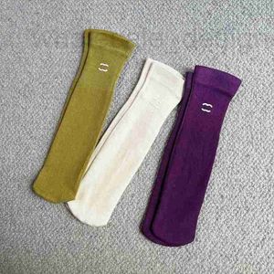 Socks & Hosiery Designer Trendy, minimalist, fashionable high ankle socks personalized front letter hot label black white rainbow color pile up sock for women YWDC